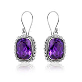 AE-6062-AM Sterling Silver Earring With Amethyst Q. Jewelry Bali Designs Inc